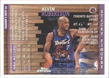 1996-97 Topps Chrome - Season's Best #20 Alvin Robertson Back