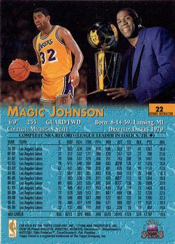 1996-97 Topps Stars - Finest Atomic Refractors #22 Magic Johnson Back