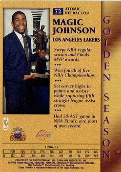 1996-97 Topps Stars - Finest Atomic Refractors #72 Magic Johnson Back