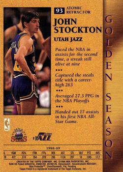 1996-97 Topps Stars - Finest Atomic Refractors #93 John Stockton Back