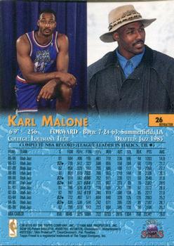 1996-97 Topps Stars - Finest Refractors #26 Karl Malone Back