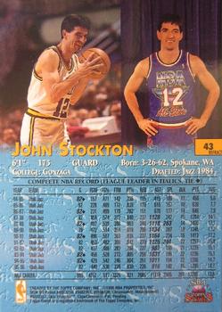 1996-97 Topps Stars - Finest Refractors #43 John Stockton Back