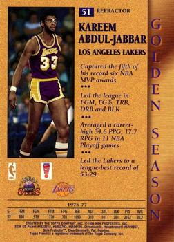 1996-97 Topps Stars - Finest Refractors #51 Kareem Abdul-Jabbar Back