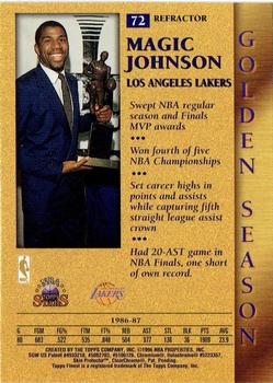 1996-97 Topps Stars - Finest Refractors #72 Magic Johnson Back