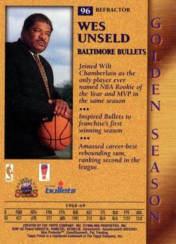 1996-97 Topps Stars - Finest Refractors #96 Wes Unseld Back
