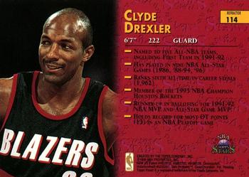 1996-97 Topps Stars - Finest Refractors #114 Clyde Drexler Back