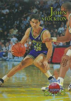 1996-97 Topps Stars - Finest Refractors #143 John Stockton Front