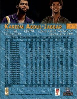 1996-97 Topps Stars - Members Only #1 Kareem Abdul-Jabbar Back