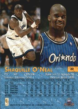 1996-97 Topps Stars - Members Only #32 Shaquille O'Neal Back