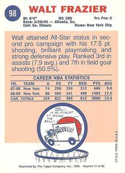 1996-97 Topps Stars - Reprint Autographs #17 Walt Frazier Back