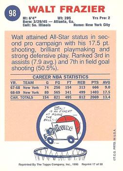 1996-97 Topps Stars - Reprints #17 Walt Frazier Back