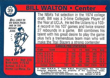 1996-97 Topps Stars - Reprints #47 Bill Walton Back