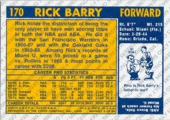 1996-97 Topps Stars - Reprints Members Only #5 Rick Barry Back