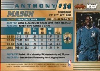 1996-97 Bowman's Best - Atomic Refractors #34 Anthony Mason Back