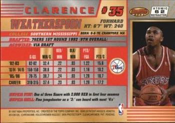 1996-97 Bowman's Best - Atomic Refractors #62 Clarence Weatherspoon Back