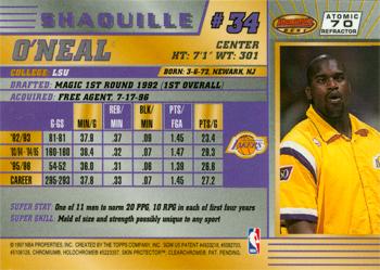 1996-97 Bowman's Best - Atomic Refractors #70 Shaquille O'Neal Back