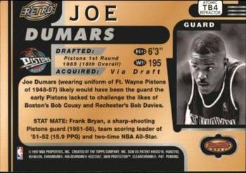 1996-97 Bowman's Best - Atomic Refractors #TB4 Joe Dumars Back