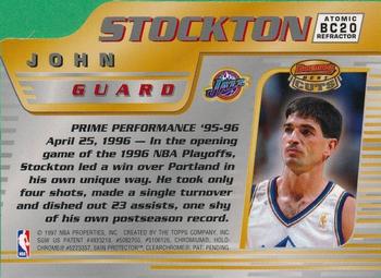 1996-97 Bowman's Best - Cuts Atomic Refractors #BC20 John Stockton Back