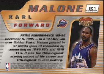 1996-97 Bowman's Best - Cuts Refractors #BC1 Karl Malone Back