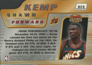 1996-97 Bowman's Best - Cuts Refractors #BC9 Shawn Kemp Back