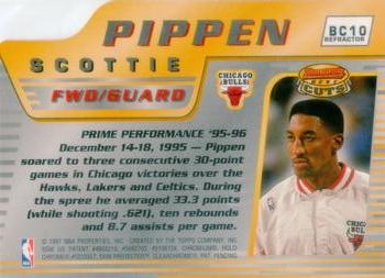 1996-97 Bowman's Best - Cuts Refractors #BC10 Scottie Pippen Back