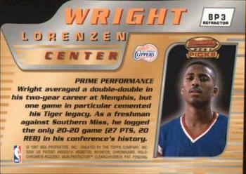 1996-97 Bowman's Best - Picks Refractors #BP3 Lorenzen Wright Back