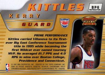 1996-97 Bowman's Best - Picks Refractors #BP6 Kerry Kittles Back