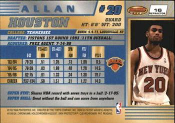 1996-97 Bowman's Best - Refractors #16 Allan Houston Back