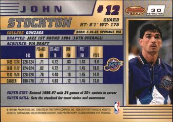1996-97 Bowman's Best - Refractors #30 John Stockton Back