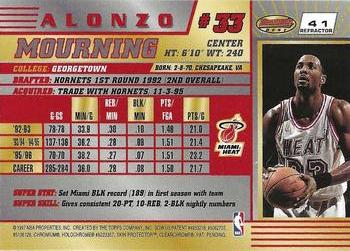 1996-97 Bowman's Best - Refractors #41 Alonzo Mourning Back