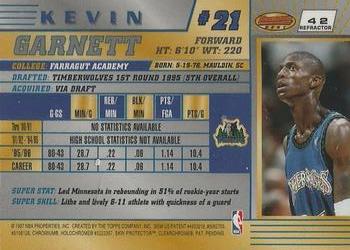 1996-97 Bowman's Best - Refractors #42 Kevin Garnett Back