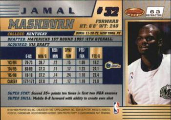 1996-97 Bowman's Best - Refractors #63 Jamal Mashburn Back