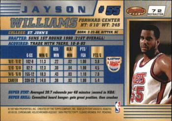 1996-97 Bowman's Best - Refractors #72 Jayson Williams Back