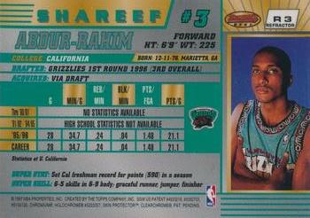 1996-97 Bowman's Best - Refractors #R3 Shareef Abdur-Rahim Back
