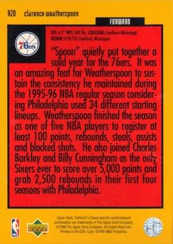 1996-97 Collector's Choice - You Crash the Game Scoring Silver Exchange (Series One) #R20 Clarence Weatherspoon Back