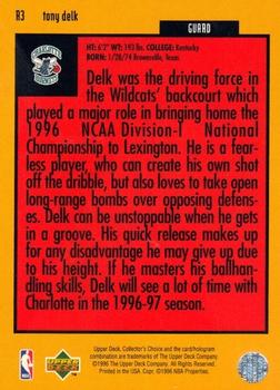 1996-97 Collector's Choice - You Crash the Game Scoring Silver Exchange (Series Two) #R3 Tony Delk Back
