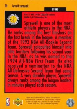 1996-97 Collector's Choice - You Crash the Game Scoring Silver Exchange (Series Two) #R9 Latrell Sprewell Back
