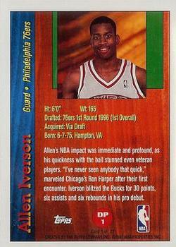 1996-97 Topps - Draft Pick Exchange #DP1 Allen Iverson Back