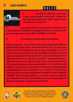 1996-97 Collector's Choice - You Crash the Game Scoring Gold (Series Two) #C6 Jamal Mashburn Back