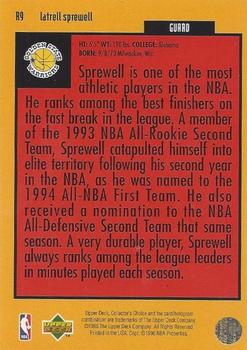 1996-97 Collector's Choice - You Crash the Game Scoring Gold Exchange (Series Two) #R9 Latrell Sprewell Back