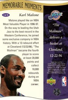 1996-97 Collector's Choice - Memorable Moments #3 Karl Malone Back