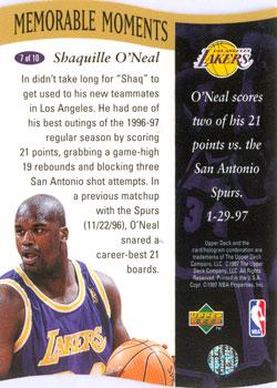 1996-97 Collector's Choice - Memorable Moments #7 Shaquille O'Neal Back