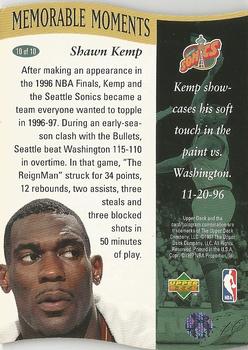 1996-97 Collector's Choice - Memorable Moments #10 Shawn Kemp Back
