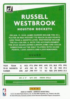2020-21 Donruss #64 Russell Westbrook Back