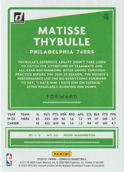 2020-21 Donruss #74 Matisse Thybulle Back