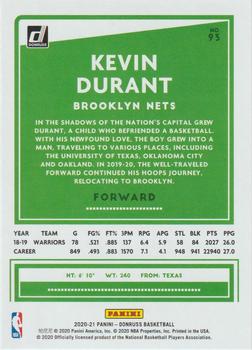 2020-21 Donruss #93 Kevin Durant Back