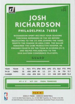 2020-21 Donruss #100 Josh Richardson Back