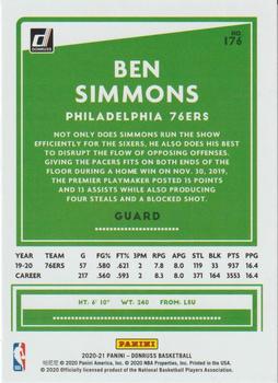 2020-21 Donruss #176 Ben Simmons Back