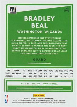 2020-21 Donruss #194 Bradley Beal Back