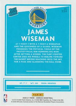 2020-21 Donruss #226 James Wiseman Back
